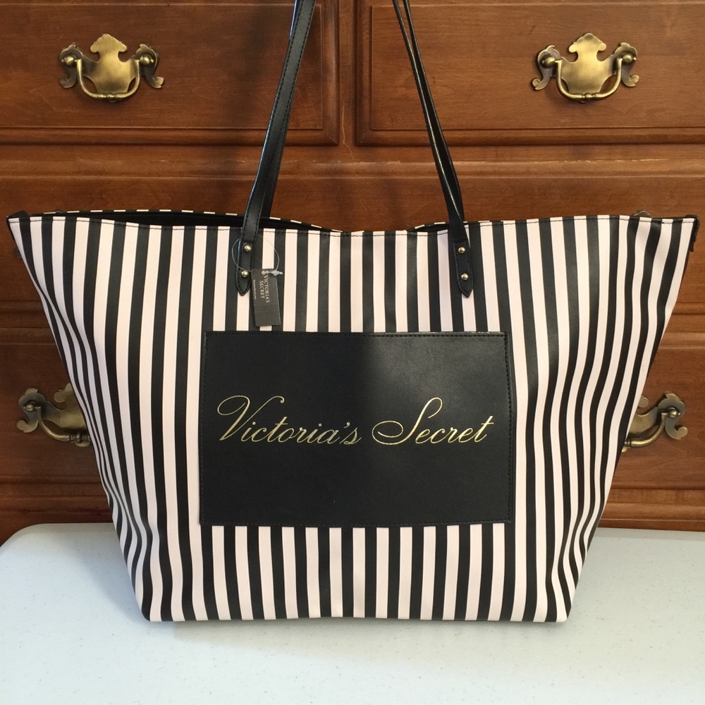 ▫️Victoria’s Secret “Signature Stripe” Large Tote